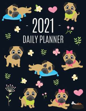 Pug Planner 2021 de Happy Oak Tree Journals