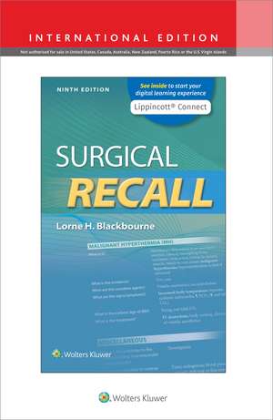 Surgical Recall de Lorne Blackbourne