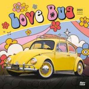 Love Bug 2025 12 X 24 Inch Monthly Square Wall Calendar Plastic-Free de Motor Club