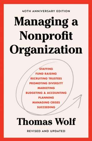 Managing a Nonprofit Organization de Thomas Wolf