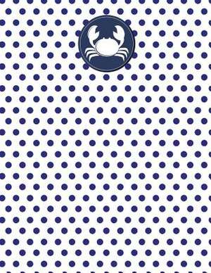 Crab Nautical Navy Polka Dot Notebook - College Ruled de Creations, Rengaw