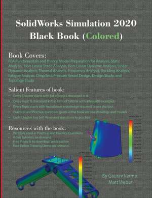 SolidWorks Simulation 2020 Black Book (Colored) de Gaurav Verma