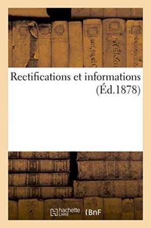 Rectifications Et Informations . de ""