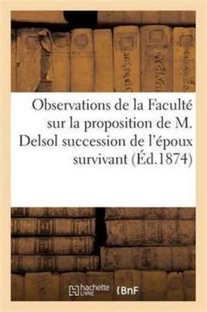 Faculté Sur La Proposition de M. Delsol Relative Aux Droits de Succession de l'Époux Survivant de Sans Auteur