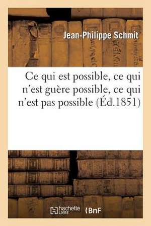 Ce Qui Est Possible, Ce Qui N'Est Guere Possible, Ce Qui N'Est Pas Possible