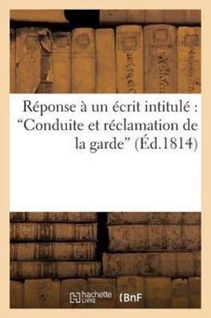 Réponse à un écrit intitulé de Tbd