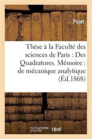 Thèse à la Faculté des sciences de Paris de Pujet