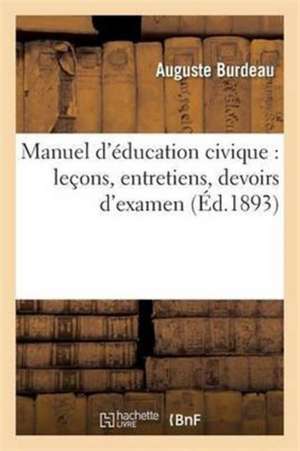 Manuel d'éducation civique de Auguste Burdeau