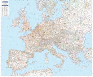 Europa 1 : 3 000 000 physisch. Planokarte