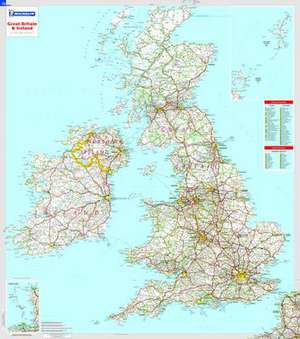 Great Britain & Ireland - Michelin rolled & tubed wall map Encapsulated de Michelin