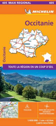 OCCITANIE, France - Michelin Maxi Regional Map 605