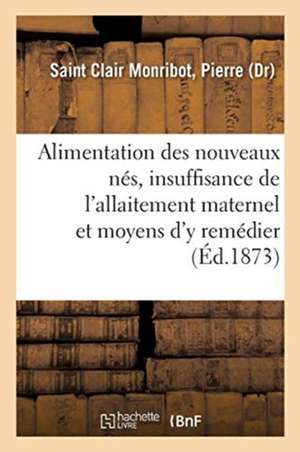 Alimentation Des Nouveaux Nés, Insuffisance de l'Allaitement Maternel Et Moyens d'y Remédier de Pierre Saint Clair Monribot