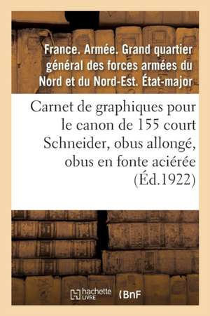 Carnet de Graphiques Pour Le Canon de 155 Court Schneider, Obus Allongé, Obus En Fonte Aciérée de France Armée Grand Quartier Général Des