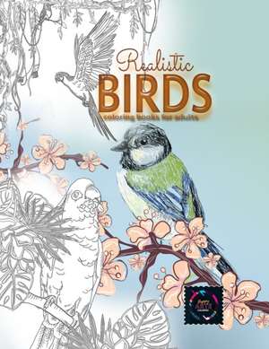 Realistic Birds coloring books for adults de Happy Arts Coloring