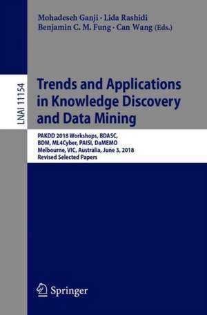 Trends and Applications in Knowledge Discovery and Data Mining: PAKDD 2018 Workshops, BDASC, BDM, ML4Cyber, PAISI, DaMEMO, Melbourne, VIC, Australia, June 3, 2018, Revised Selected Papers de Mohadeseh Ganji