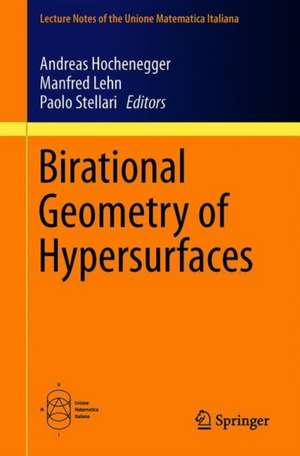 Birational Geometry of Hypersurfaces: Gargnano del Garda, Italy, 2018 de Andreas Hochenegger