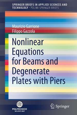 Nonlinear Equations for Beams and Degenerate Plates with Piers de Maurizio Garrione