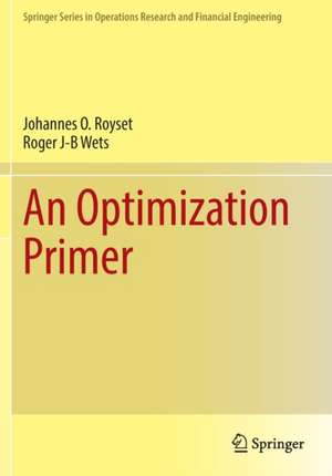 An Optimization Primer de Johannes O. Royset