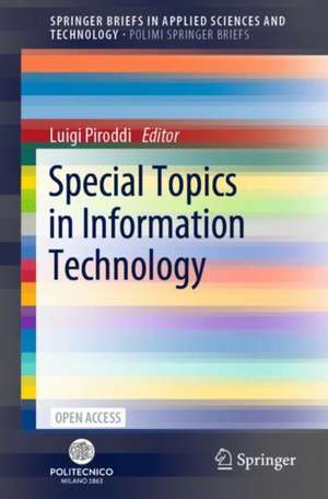 Special Topics in Information Technology de Luigi Piroddi