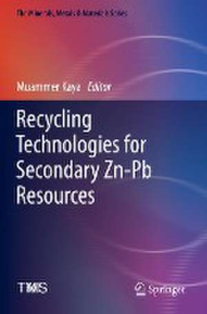 Recycling Technologies for Secondary Zn-Pb Resources de Muammer Kaya