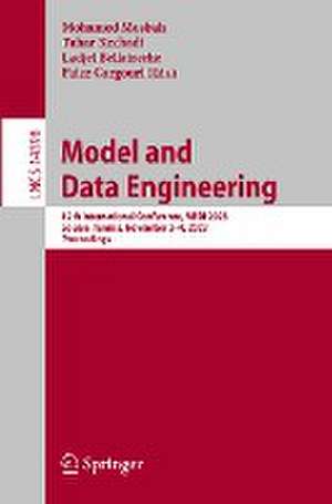 Model and Data Engineering: 12th International Conference, MEDI 2023, Sousse, Tunisia, November 2–4, 2023, Proceedings de Mohamed Mosbah