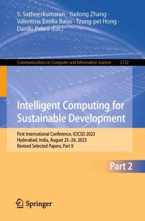 Intelligent Computing for Sustainable Development de S. Satheeskumaran