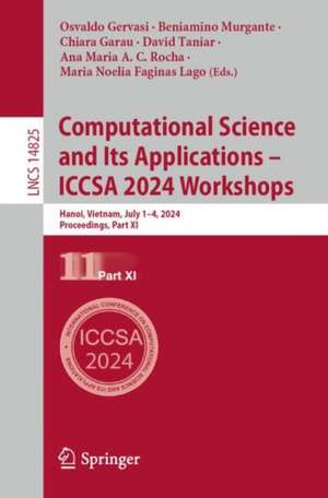 Computational Science and Its Applications - ICCSA 2024 Workshops de Osvaldo Gervasi