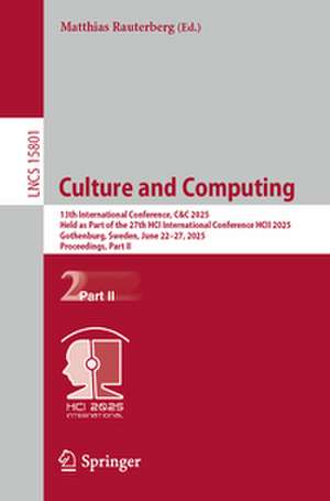 Culture and Computing de Matthias Rauterberg