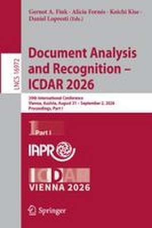 Document Analysis and Recognition - ICDAR 2026 de Alicia Fornes