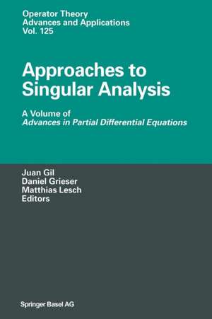 Approaches to Singular Analysis: A Volume of Advances in Partial Differential Equations de Juan B. Gil