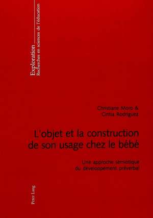 L'Objet Et La Construction de Son Usage Chez Le Bebe: Une Approche Semiotique Du Developpement Preverbal de Christiane Moro