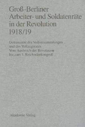 Groß-Berliner Arbeiter- und Soldatenräte in der Revolution 1918/19: Dokumente der Vollversammlungen und des Vollzugsrates. Vom Ausbruch der Revolution bis zum 1. Reichsrätekongreß de Gerhard Engel