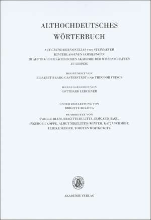 Althochdeutsches Wörterbuch, Band V: K-L. 15. Lieferung (liutbaga bis loskin) de Sächsische Akademie der Wissenschaften