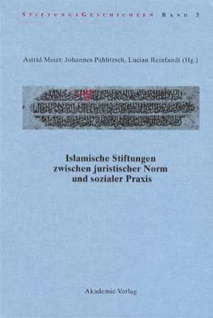 Islamische Stiftungen zwischen juristischer Norm und sozialer Praxis de Astrid Meier