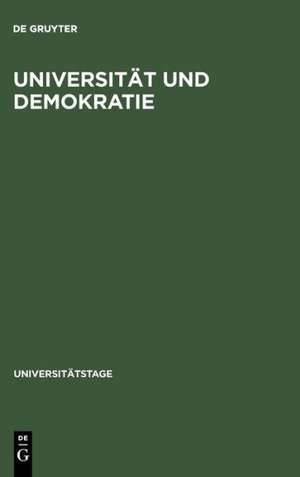 Universität und Demokratie de Oskar Anweiler