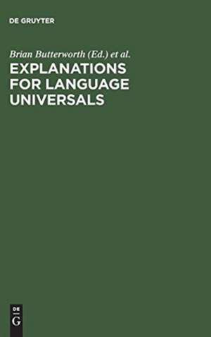 Explanations for Language Universals de Brian Butterworth