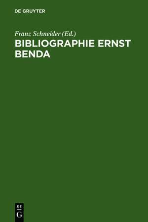 Bibliographie Ernst Benda de Wolfgang Zeidler