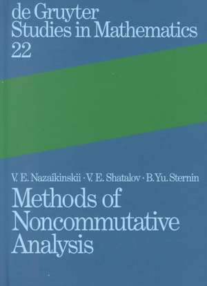 Methods of Noncommutative Analysis: Theory and Applications de Vladimir E. Nazaikinskii