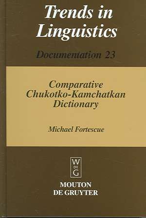 Comparative Chukotko-Kamchatkan Dictionary de Michael Fortescue