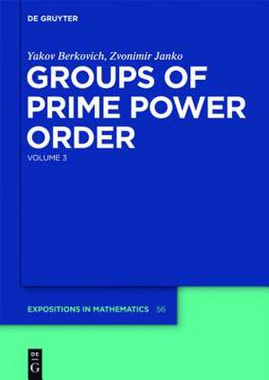 Groups of Prime Power Order 3 de Yakov Berkovich