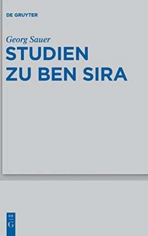 Studien zu Ben Sira de Georg Sauer