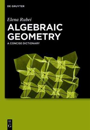 Algebraic Geometry: A Concise Dictionary de Elena Rubei