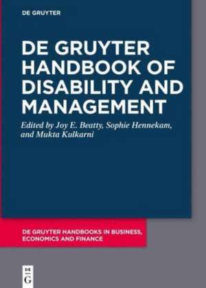 De Gruyter Handbook of Disability and Management de Joy Beatty