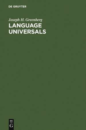 Language Universals: With Special Reference to Feature Hierarchies de Joseph H. Greenberg