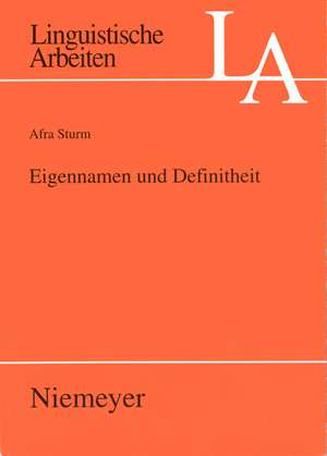 Eigennamen und Definitheit de Afra Sturm