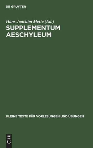 Supplementum Aeschyleum de Hans Joachim Mette