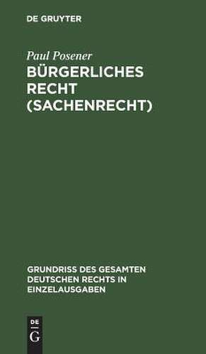 Bürgerliches Recht (Sachenrecht): Bd. 3 de Paul Posener