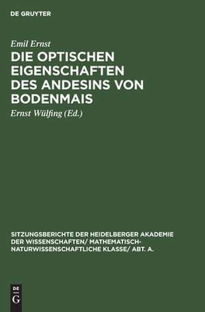 Die optischen Eigenschaften des Andesins von Bodenmais de Emil Ernst