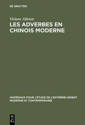 Les adverbes en chinois moderne de Viviane Alleton