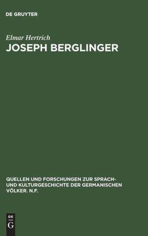 Joseph Berglinger: Eine Studie zu Wackenroders Musiker-Dichtung de Elmar Hertrich